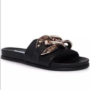 Steve Madden Women's Delay Mega-Chain Slide Sandals